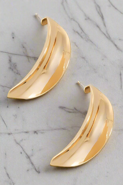 Curved Oval Drop Earrings