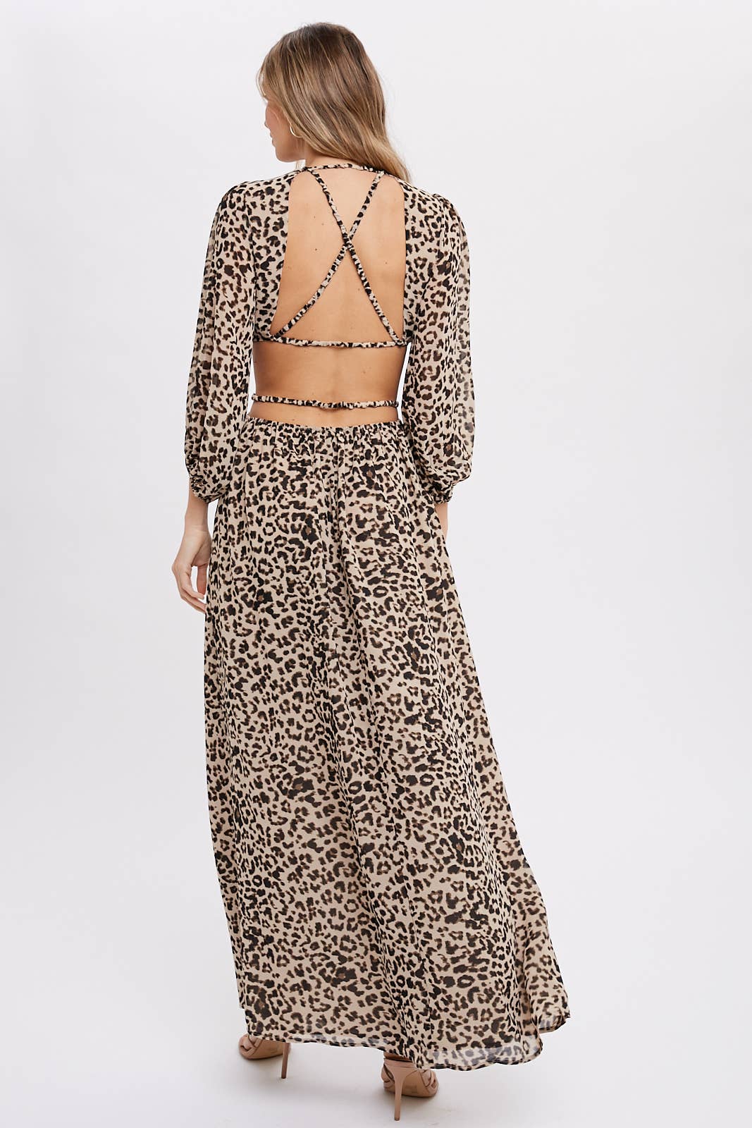 LEOPARD PRINT CUTOUT MAXI DRESS - Spiro