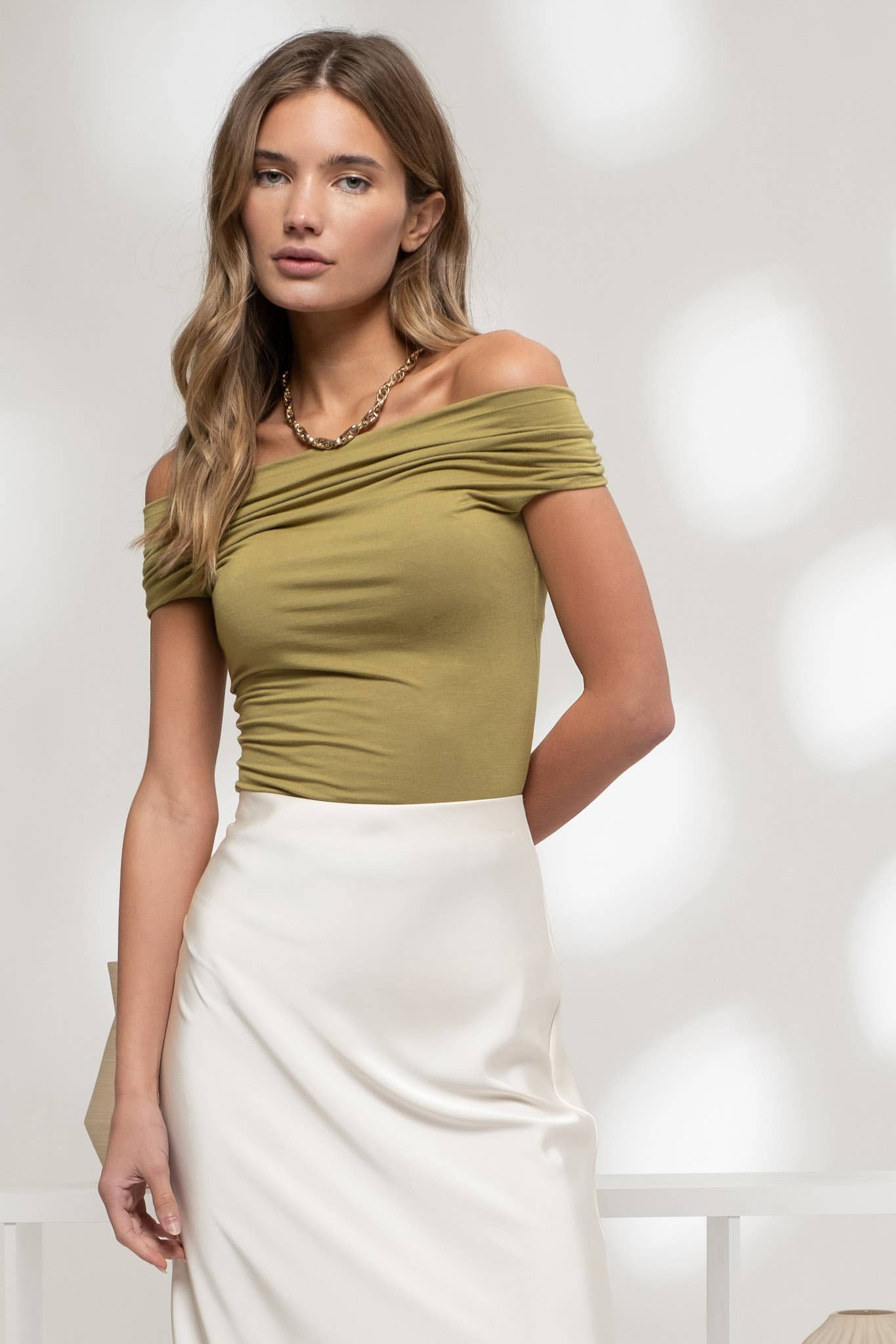 Olive Bardot Top - Spiro