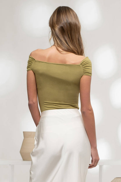 Olive Bardot Top - Spiro