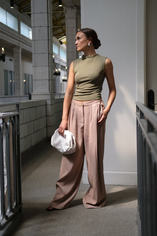 Pleated Wide - Leg Trousers - Spiro