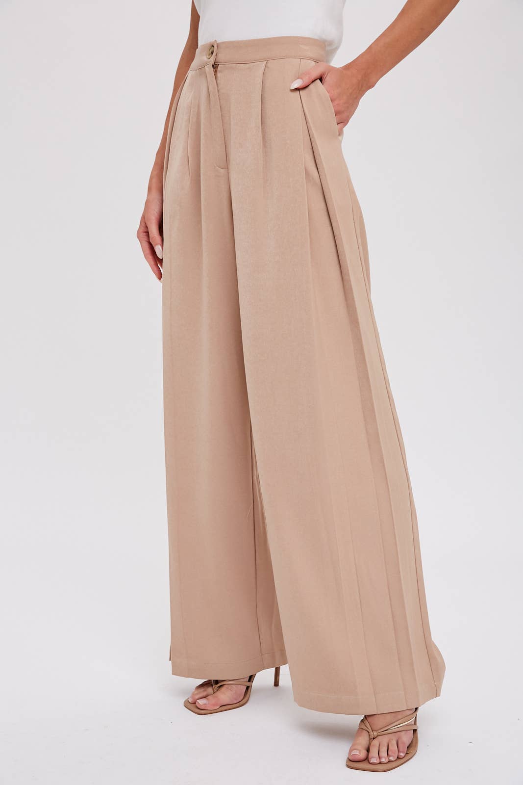 Pleated Wide - Leg Trousers - Spiro